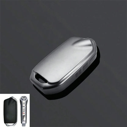 Grey TPU Car Key Cover Keychain Compatible With Kia Stinger GT Elite Limited K900/K9 Series Accessories