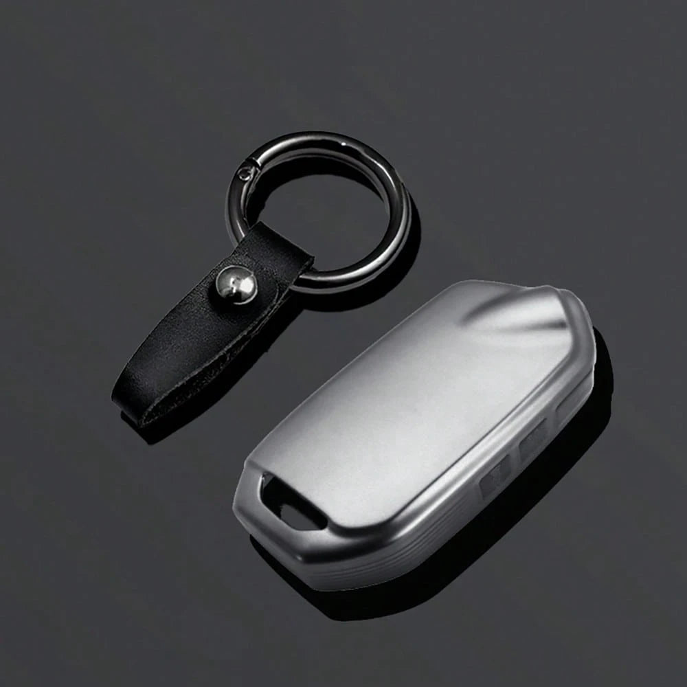 Grey TPU Car Key Cover Keychain Compatible With Kia Stinger GT Elite Limited K900/K9 Series Accessories