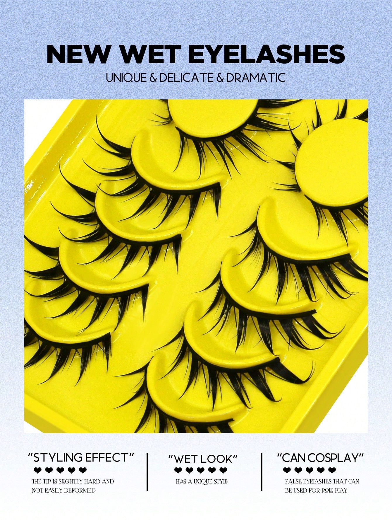 GROINNEYA 6 Pairs Wet Fox Eye Lashes Anime False Eyelashes Cosplay Fake Lashes Dramatic Eyelashes Wet Eyelashes Extensions Makeup Tool(SJ04) Strip Lashes, Lashes, Eyelashes, Fake Lashes