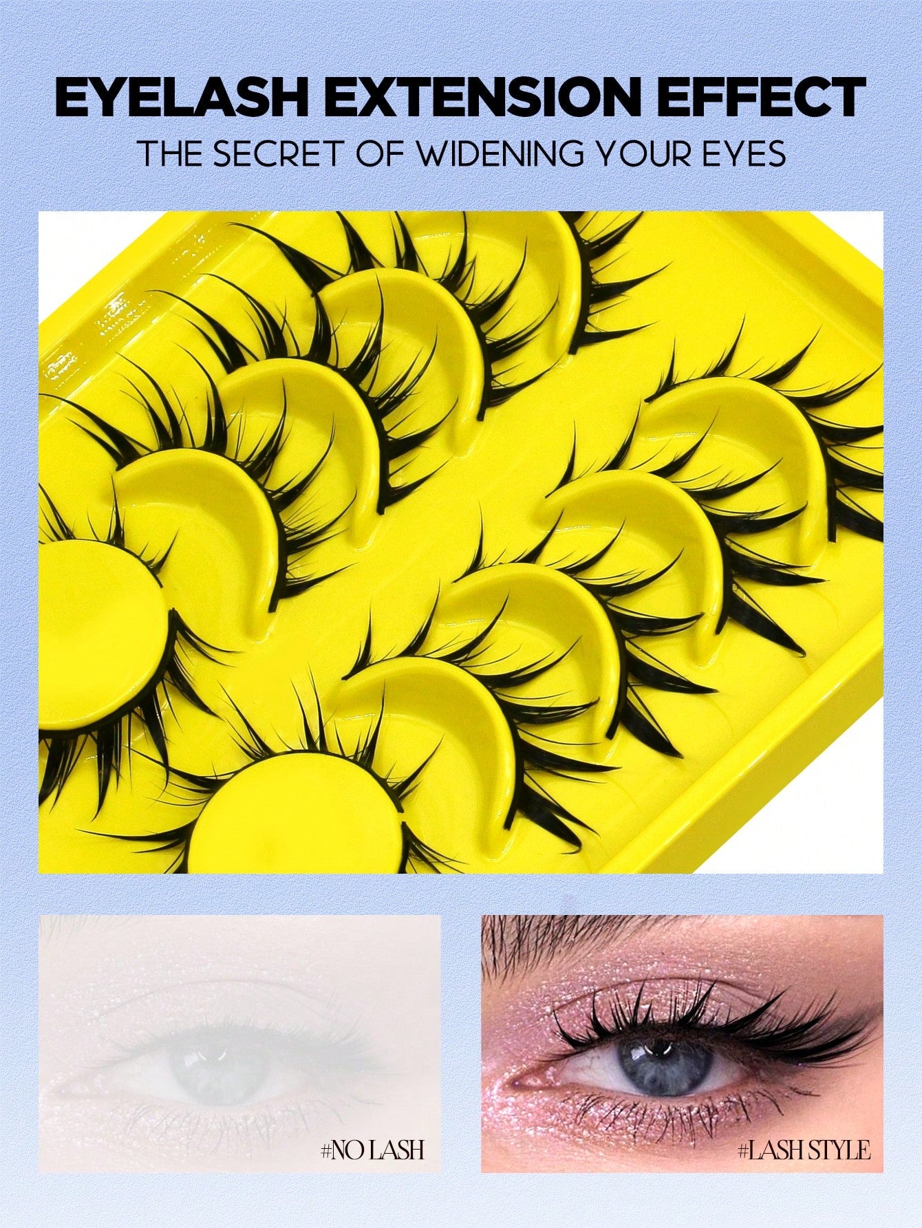 GROINNEYA 6 Pairs Wet Fox Eye Lashes Anime False Eyelashes Cosplay Fake Lashes Dramatic Eyelashes Wet Eyelashes Extensions Makeup Tool(SJ04) Strip Lashes, Lashes, Eyelashes, Fake Lashes