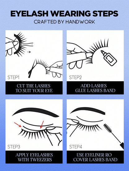 GROINNEYA 6 Pairs Wet Fox Eye Lashes Anime False Eyelashes Cosplay Fake Lashes Dramatic Eyelashes Wet Eyelashes Extensions Makeup Tool(SJ04) Strip Lashes, Lashes, Eyelashes, Fake Lashes