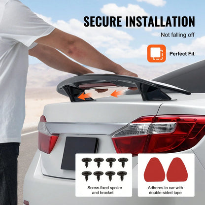 GT Wing Car Spoiler 46.3 Inch Universal Spoiler Compatible With Most Sedans And Coupes High Strength ABS Material Car Rear Spoiler Wing Racing Spoiler BGW JDM Drift Glossy Black