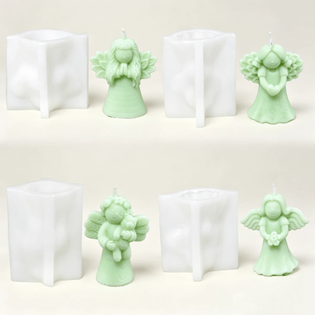 Guardian Angel Figurine Candle Silicone Mold Angel Ornaments Statues For Home Table Decor Praying Angel Craft Making Tool Angel Wing Resin Casting DIY Candle Craft Making Mould Festival Gift