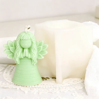 Guardian Angel Figurine Candle Silicone Mold Angel Ornaments Statues For Home Table Decor Praying Angel Craft Making Tool Angel Wing Resin Casting DIY Candle Craft Making Mould Festival Gift