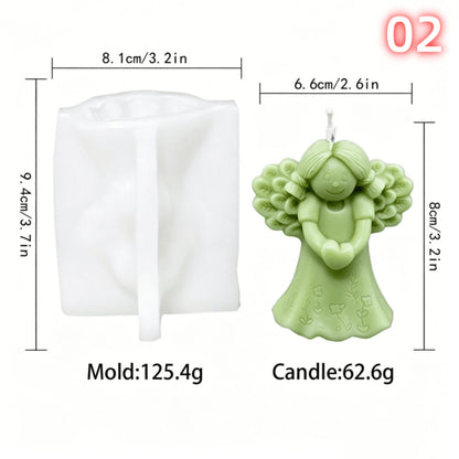 Guardian Angel Figurine Candle Silicone Mold Angel Ornaments Statues For Home Table Decor Praying Angel Craft Making Tool Angel Wing Resin Casting DIY Candle Craft Making Mould Festival Gift