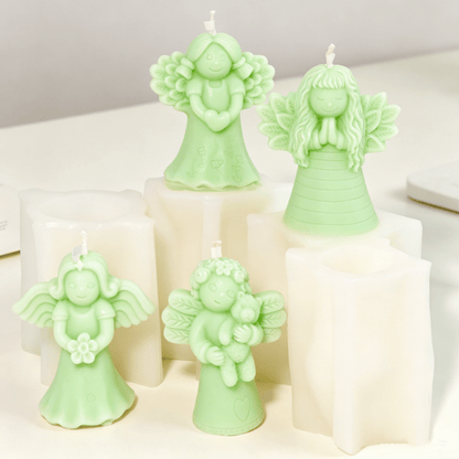 Guardian Angel Figurine Candle Silicone Mold Angel Ornaments Statues For Home Table Decor Praying Angel Craft Making Tool Angel Wing Resin Casting DIY Candle Craft Making Mould Festival Gift
