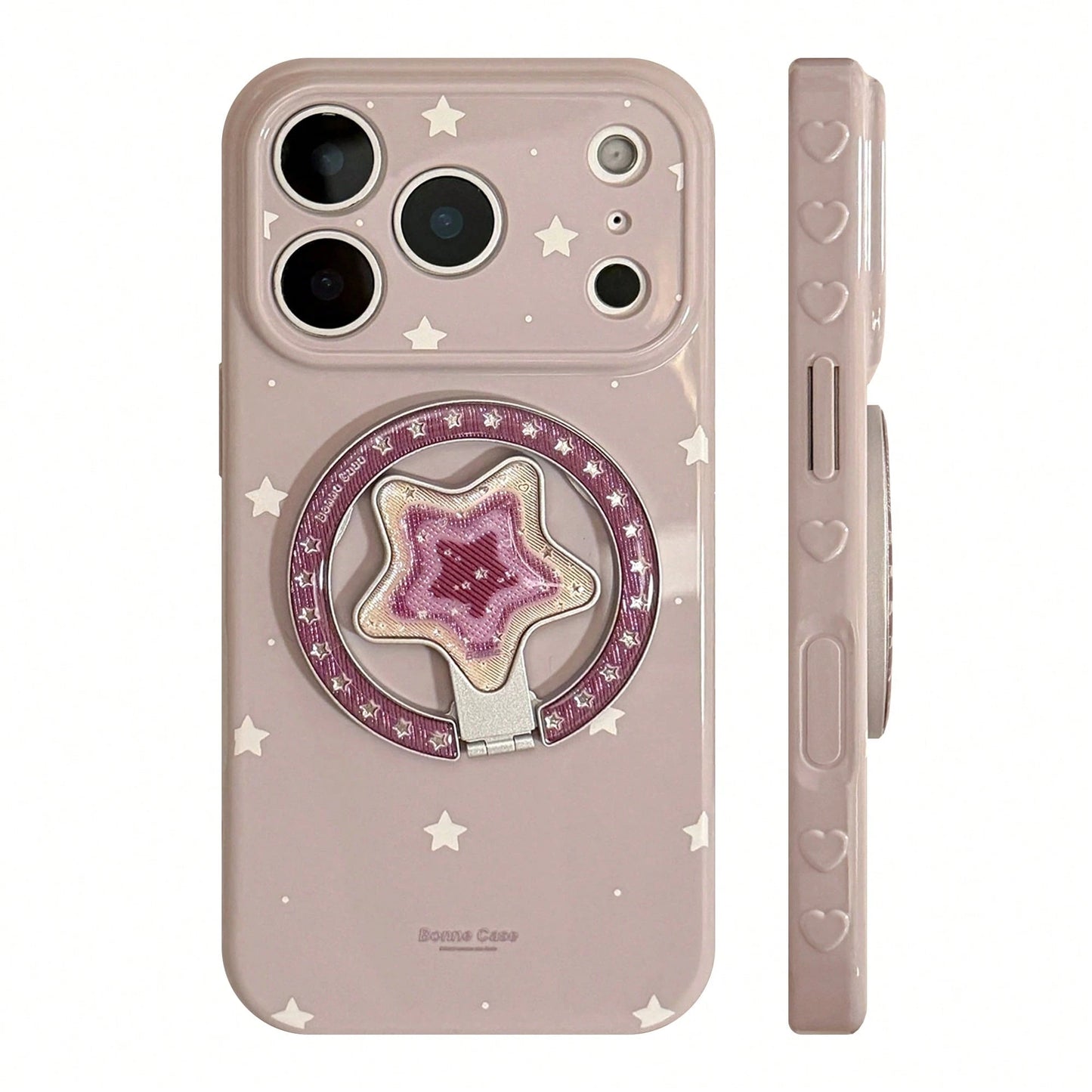 GUCADI Dark Berry Purple Magnetic White Cold Star + Grape Purple Star Gold Star Magnetic Phone Stand Cream Blue Star Compatible With Apple 17 Pro Max Phone Case 16 Striped Magnetic Stand 15 Shockproof