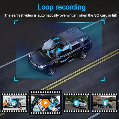 GYIOEUPT Dual Lens Car Dash Cam, 1080P Front & 480P Built-In Camera, 2'' IPS Screen, IR Night Vision, Wide Angle, Universal Vehicle Driving Recorder