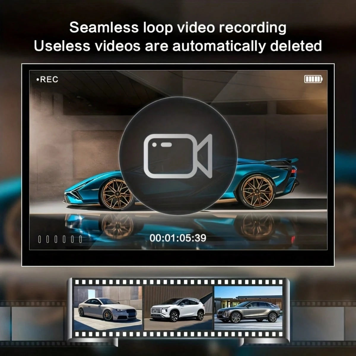 GYIOEUPT Dual Lens Car Dash Cam, 1080P Front & 480P Built-In Camera, 2'' IPS Screen, IR Night Vision, Wide Angle, Universal Vehicle Driving Recorder