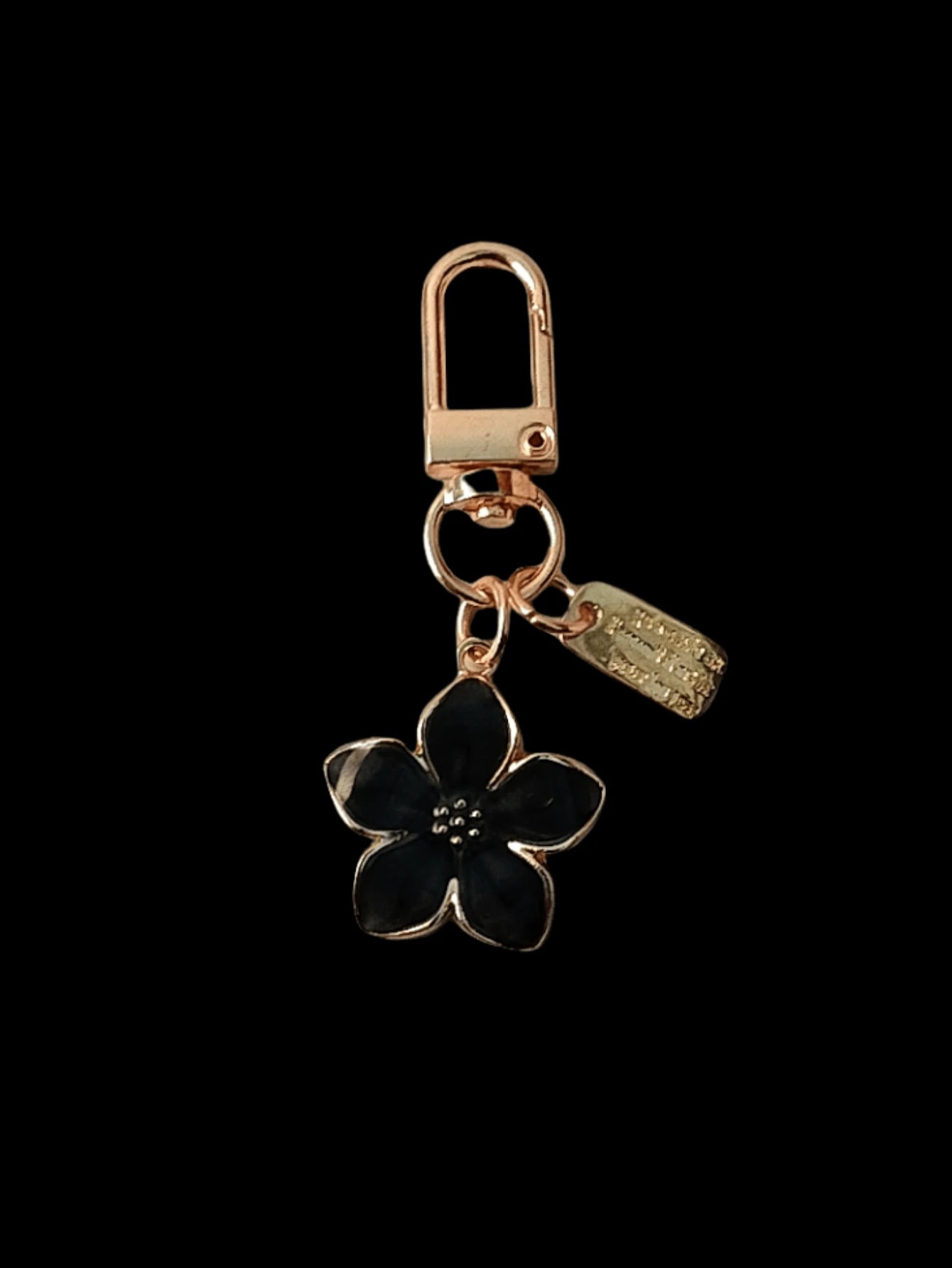 HAILIAN 1pc Alloy Material Cherry Blossom Shaped Keychain With Light & Graceful Blossom And Square Plate, Suitable For Bag Pendant, Car Keychain, Couple Birthday & Festival Gift