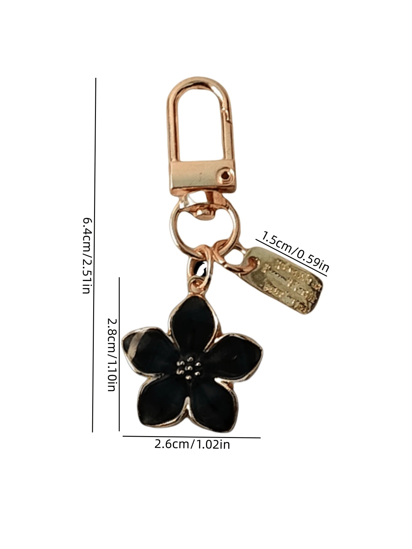 HAILIAN 1pc Alloy Material Cherry Blossom Shaped Keychain With Light & Graceful Blossom And Square Plate, Suitable For Bag Pendant, Car Keychain, Couple Birthday & Festival Gift
