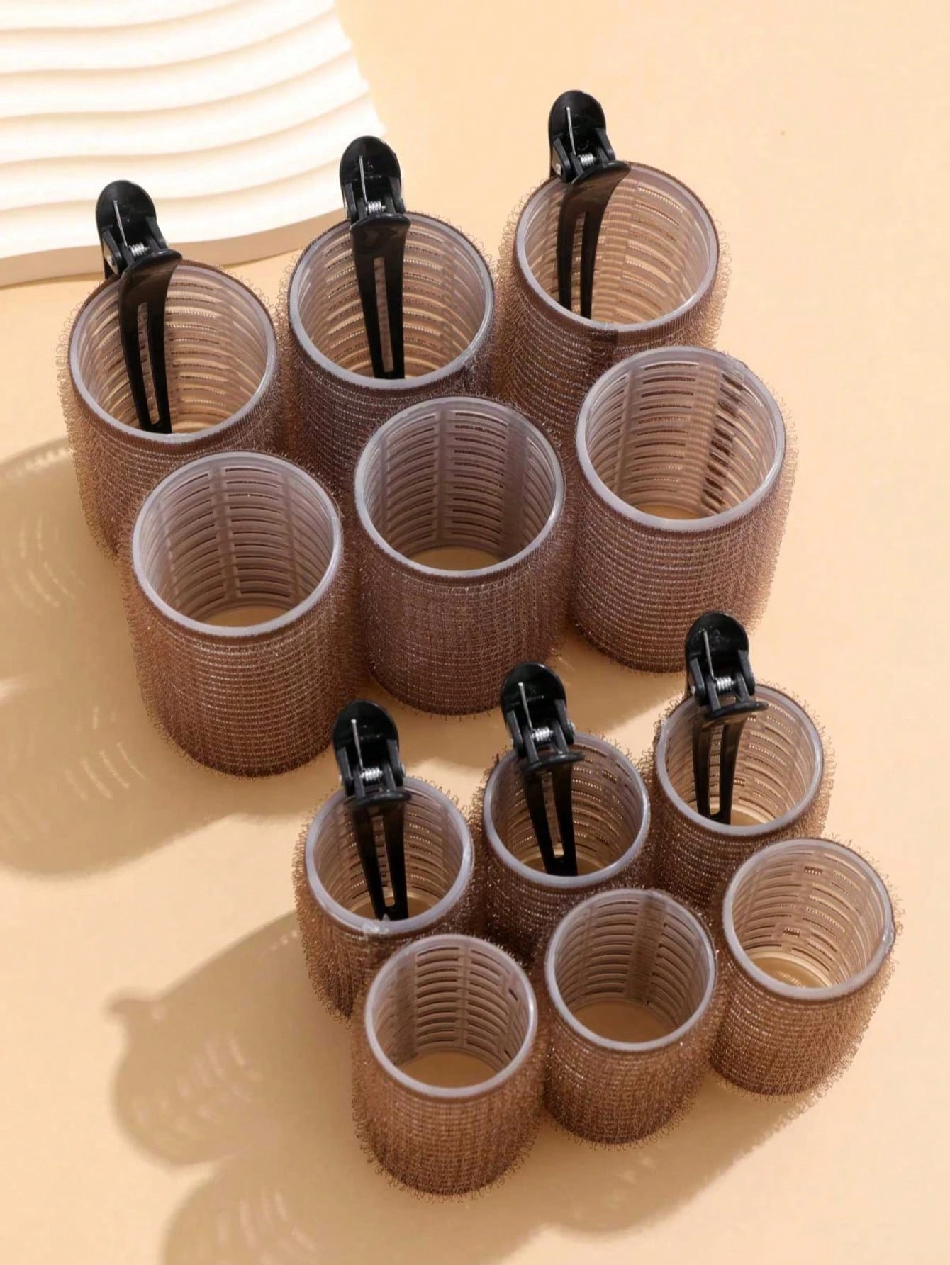 Hair Curlers With Clips, Self-Gripping Hair Roller, Suitable For Long/Medium/Short Hair And Bangs, DIY Hair Curling Tool (Includes 12 Large Hair Rollers + 6 Clips)