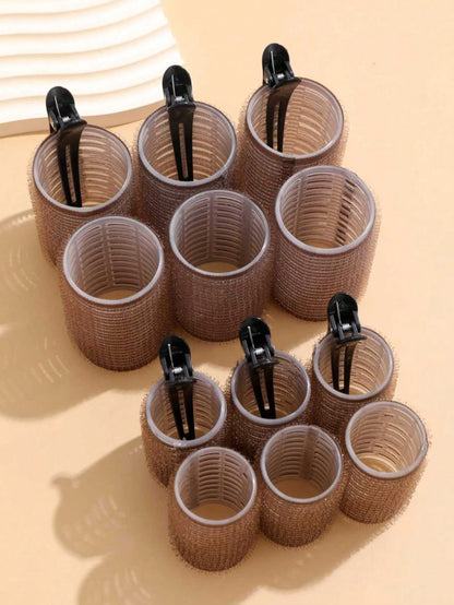 Hair Curlers With Clips, Self-Gripping Hair Roller, Suitable For Long/Medium/Short Hair And Bangs, DIY Hair Curling Tool (Includes 12 Large Hair Rollers + 6 Clips)