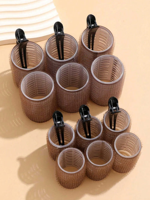 Hair Curlers With Clips, Self-Gripping Hair Roller, Suitable For Long/Medium/Short Hair And Bangs, DIY Hair Curling Tool (Includes 12 Large Hair Rollers + 6 Clips)