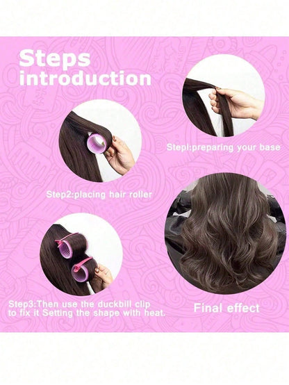 Hair Curlers With Clips, Self-Gripping Hair Roller, Suitable For Long/Medium/Short Hair And Bangs, DIY Hair Curling Tool (Includes 12 Large Hair Rollers + 6 Clips)
