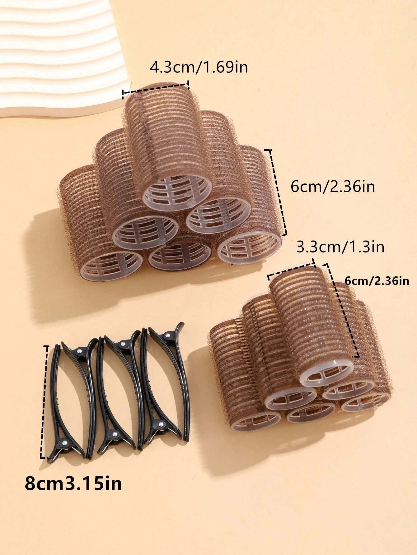 Hair Curlers With Clips, Self-Gripping Hair Roller, Suitable For Long/Medium/Short Hair And Bangs, DIY Hair Curling Tool (Includes 12 Large Hair Rollers + 6 Clips)