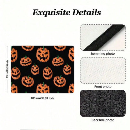 Halloween Pumpkin Car Trunk Mat For Suv Hatchback Cargo Liner Protective Floor Cover With Jack O Lantern Design