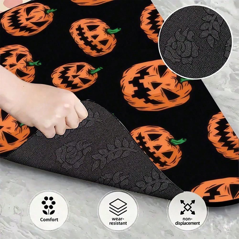 Halloween Pumpkin Car Trunk Mat For Suv Hatchback Cargo Liner Protective Floor Cover With Jack O Lantern Design