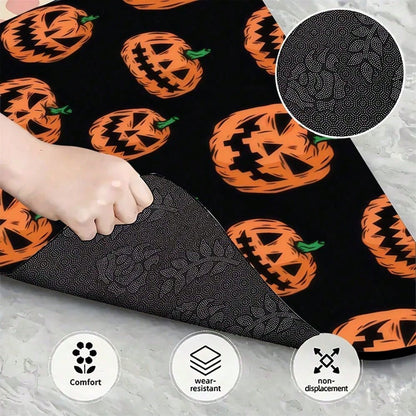 Halloween Pumpkin Car Trunk Mat For Suv Hatchback Cargo Liner Protective Floor Cover With Jack O Lantern Design