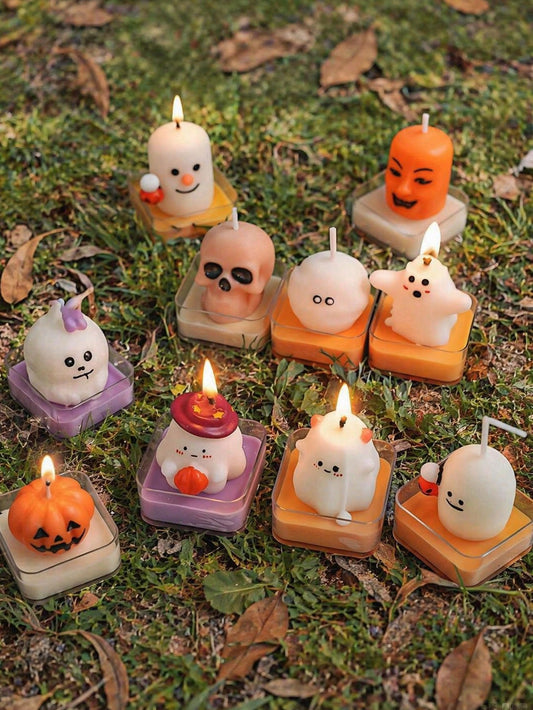 Halloween Scented Candle, An Atmosphere-Enhancing Gift, A Fragrance Present, A Pumpkin Ghost-Shaped Candle