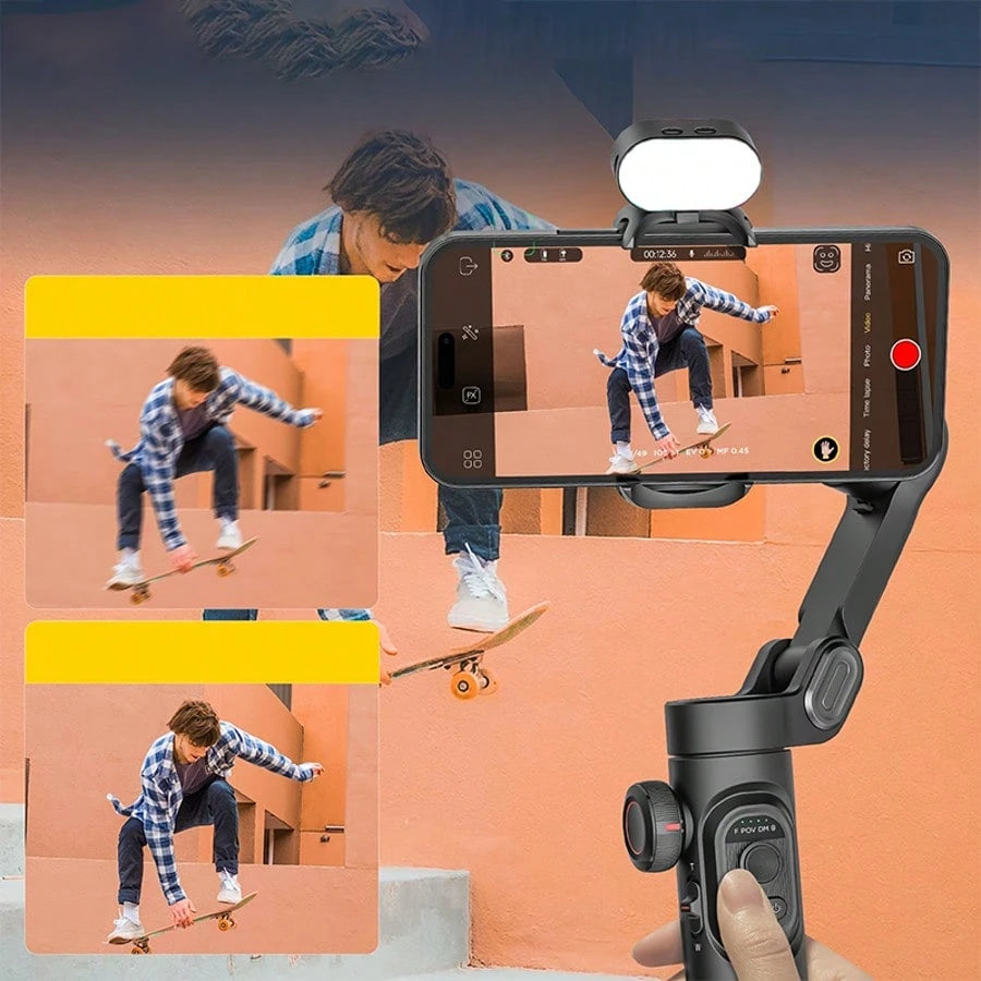 Handheld 3 Axis Anti-Shake Shooting Stand (1 Count), Rotating Automatic Face Tracking Stabilizer For Live Video, Phone Accessories, Content Creator Tools Compatible With Iphone Android Phone For Summe