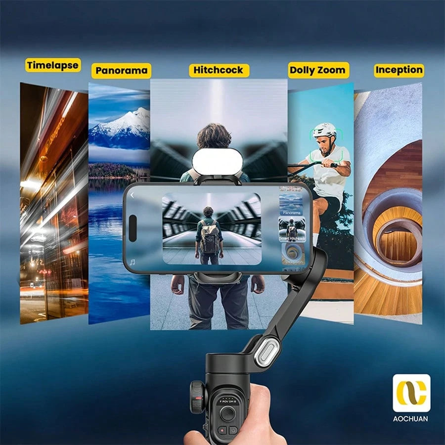 Handheld 3 Axis Anti-Shake Shooting Stand (1 Count), Rotating Automatic Face Tracking Stabilizer For Live Video, Phone Accessories, Content Creator Tools Compatible With Iphone Android Phone For Summe