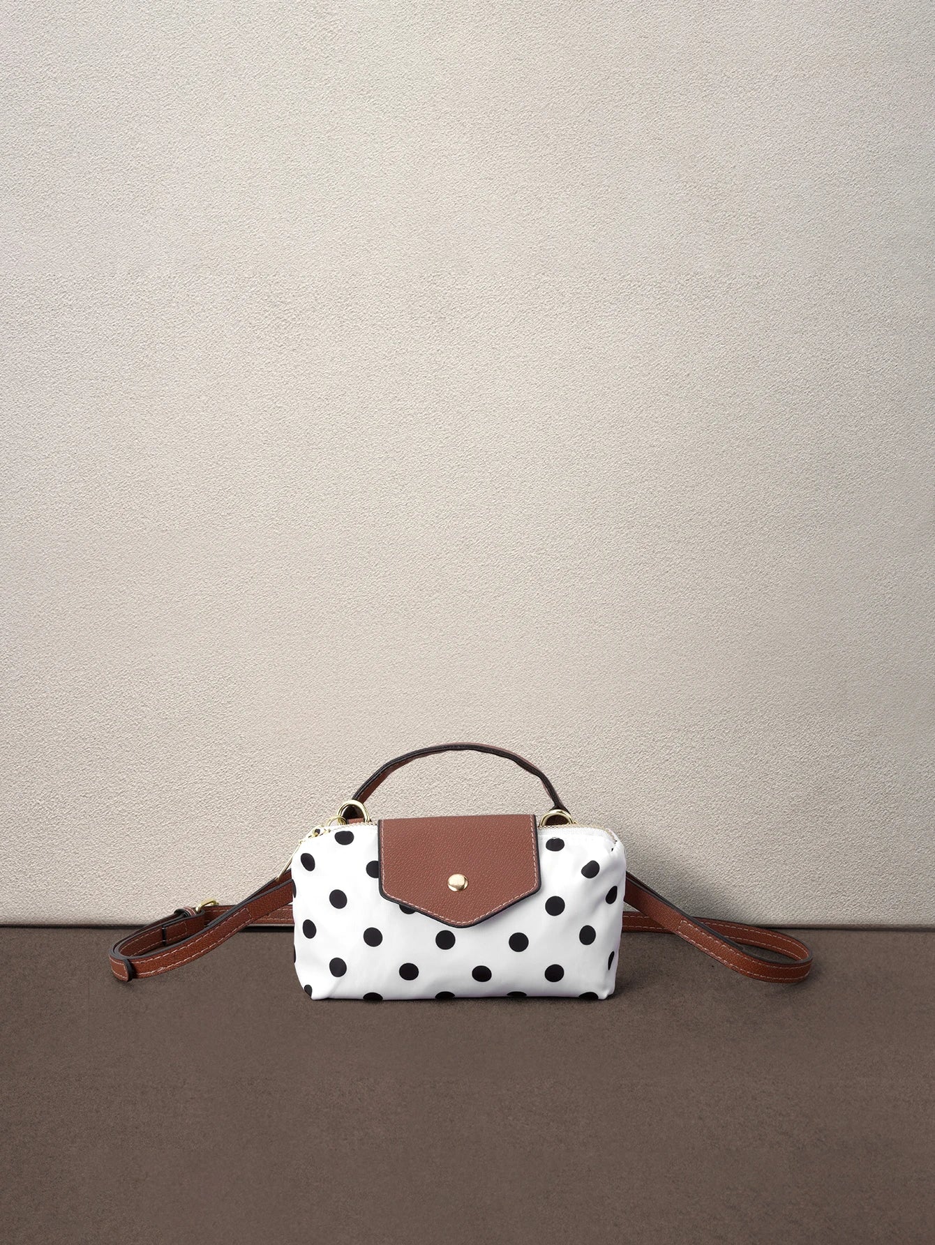 Hatastic Elegant Colorblock Mini Handbag, Polka Dot Pattern, With Adjustable Shoulder Strap, Ideal Gift Bag For Parties, Galas, Formal Events