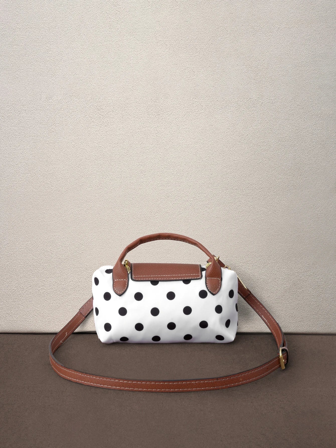 Hatastic Elegant Colorblock Mini Handbag, Polka Dot Pattern, With Adjustable Shoulder Strap, Ideal Gift Bag For Parties, Galas, Formal Events