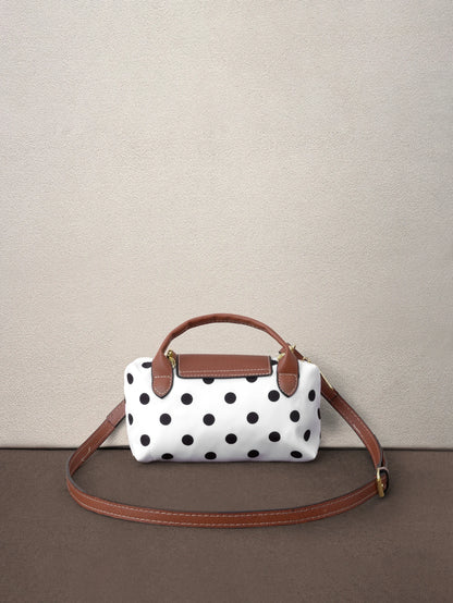 Hatastic Elegant Colorblock Mini Handbag, Polka Dot Pattern, With Adjustable Shoulder Strap, Ideal Gift Bag For Parties, Galas, Formal Events