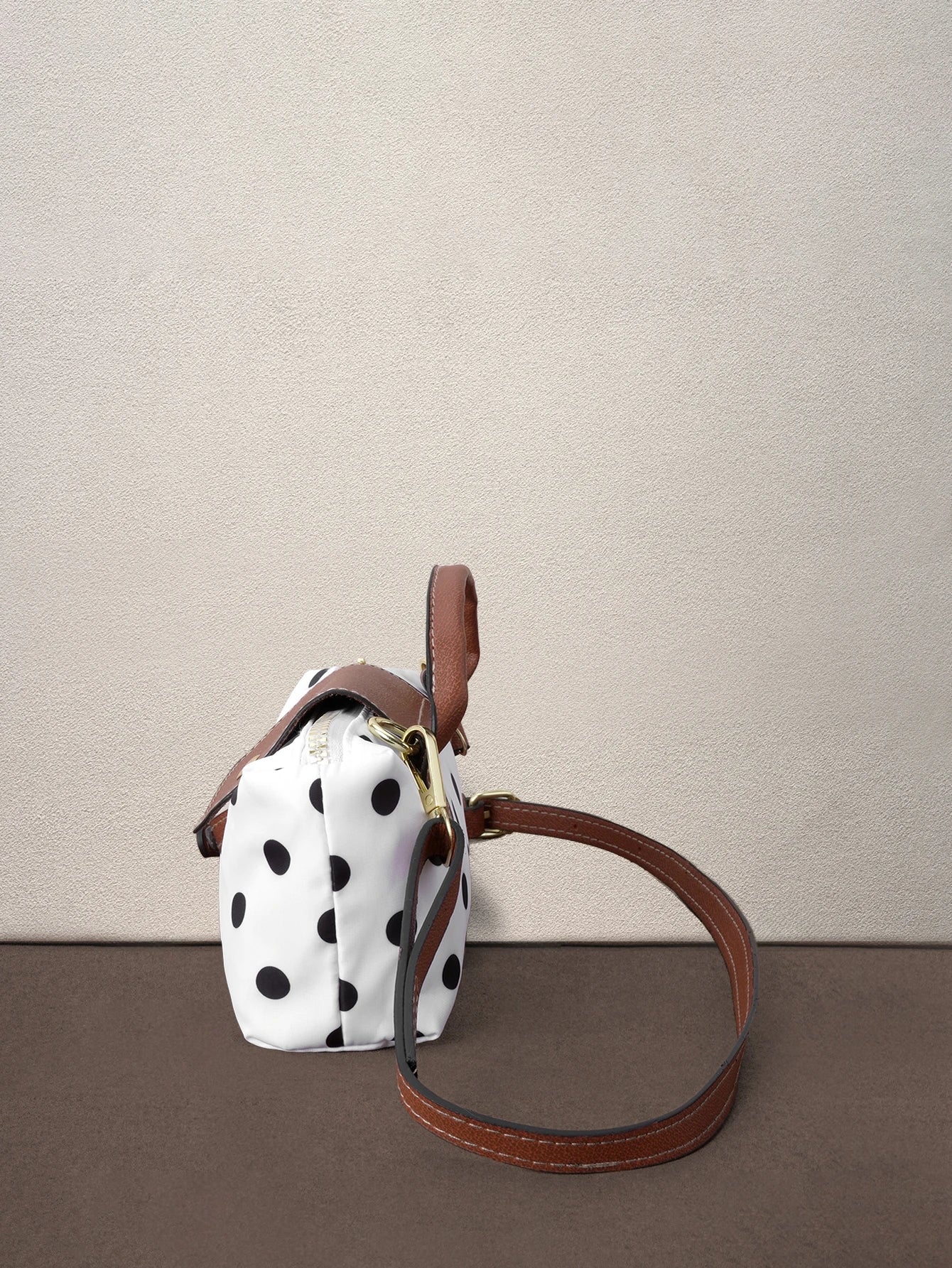 Hatastic Elegant Colorblock Mini Handbag, Polka Dot Pattern, With Adjustable Shoulder Strap, Ideal Gift Bag For Parties, Galas, Formal Events