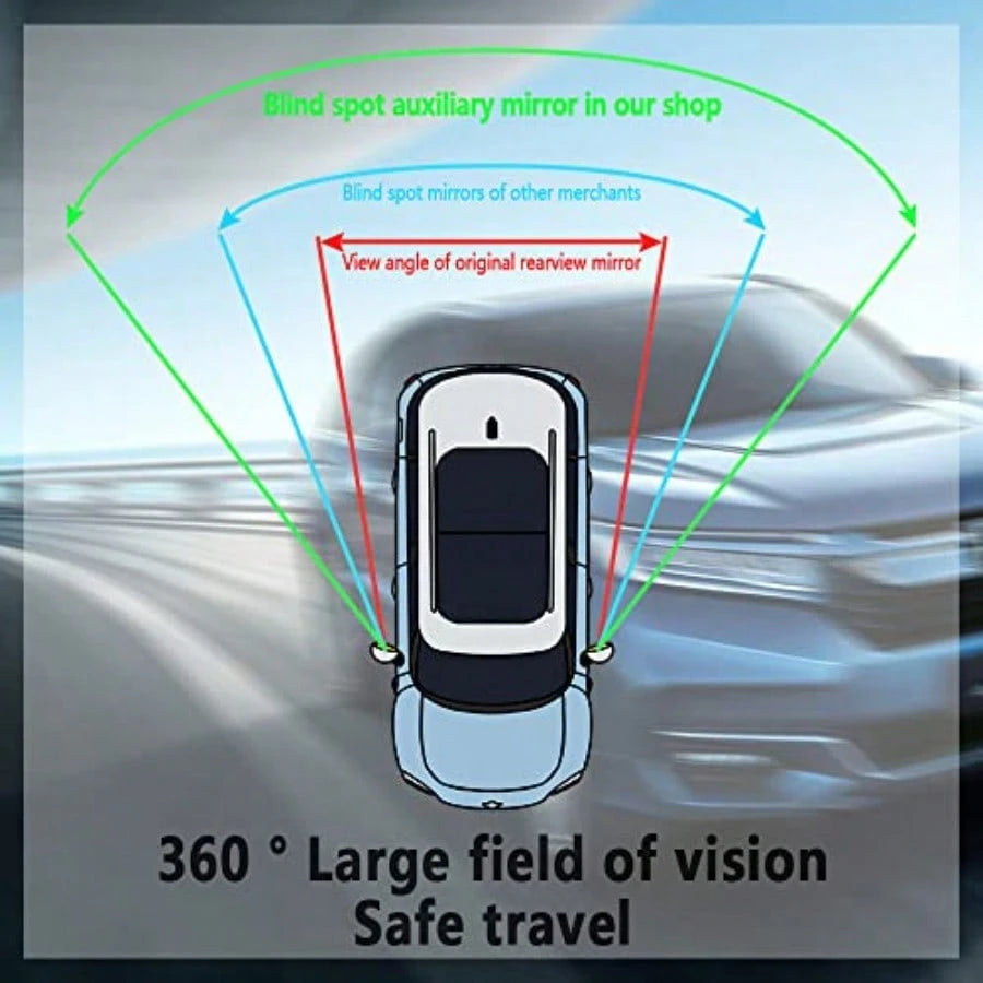 HD Blind Spot Car MirrorWide Angle Rearview Mirror With 360° Adjustment Universal Car Essential Tool Fit For Cars Truck SUV