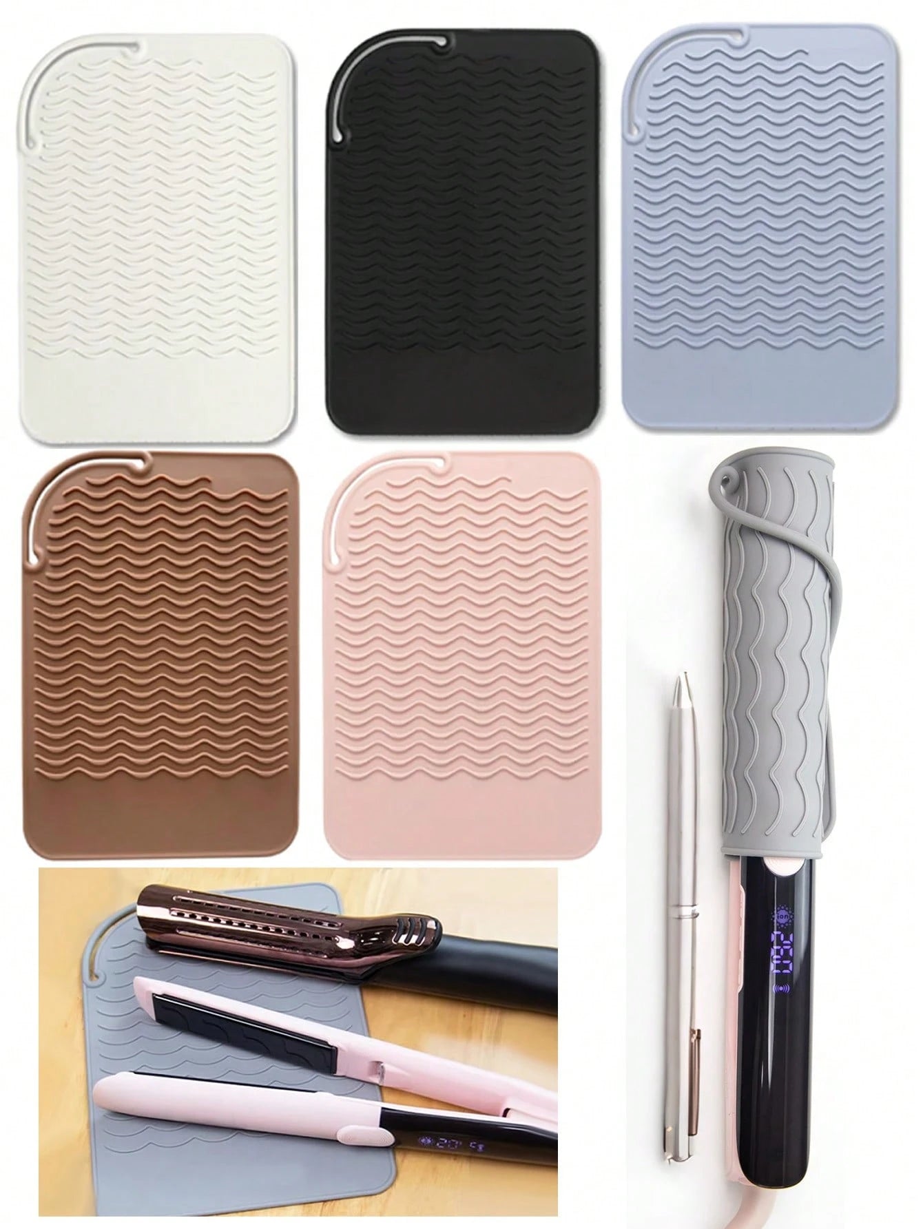 Heat Resistant Silicone Pad, Portable Travel Mat, Suitable For Salon, Beauty, Travel Essentials, Beach, Bathroom, Bedroom, Large Capacity, Hair Care, Travel, Hair Products, Hair Tools, Hair Accessorie