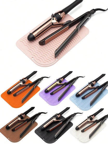 Heat Resistant Silicone Pad, Portable Travel Mat, Suitable For Salon, Beauty, Travel Essentials, Beach, Bathroom, Bedroom, Large Capacity, Hair Care, Travel, Hair Products, Hair Tools, Hair Accessorie