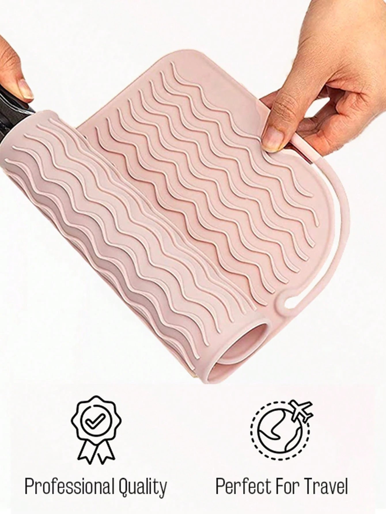 Heat Resistant Silicone Pad, Portable Travel Mat, Suitable For Salon, Beauty, Travel Essentials, Beach, Bathroom, Bedroom, Large Capacity, Hair Care, Travel, Hair Products, Hair Tools, Hair Accessorie