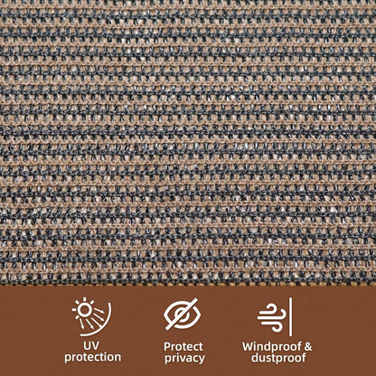 Heavy-Duty Plastic Outdoor Privacy Net Screen With Brown Edging- UV-Blocking & Windproof Semi- Fence Panel, 81-90% Shading Rate, Grommets & Zip Ties Included For Easy Installation- Ideal For Backyar