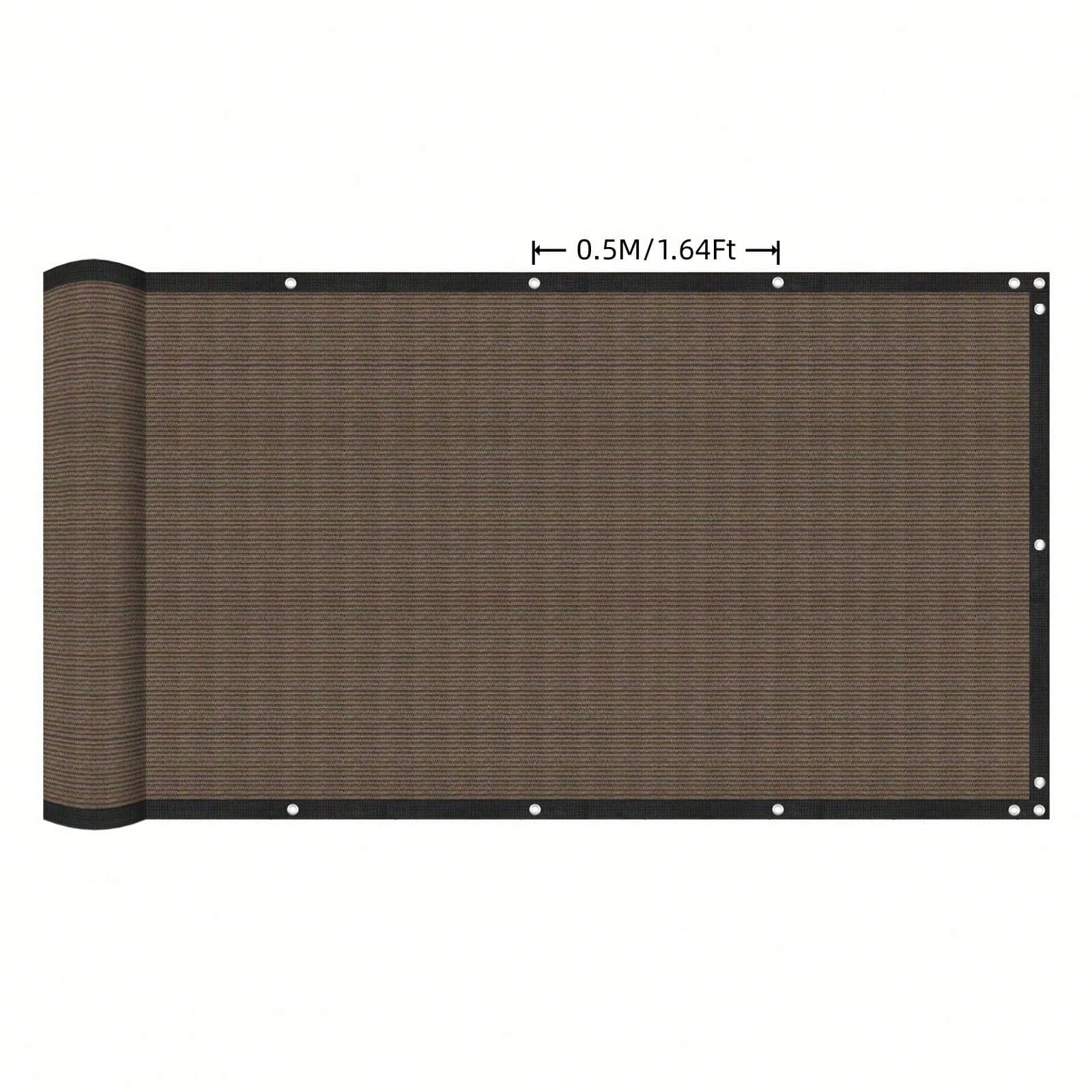 Heavy-Duty Plastic Outdoor Privacy Net Screen With Brown Edging- UV-Blocking & Windproof Semi- Fence Panel, 81-90% Shading Rate, Grommets & Zip Ties Included For Easy Installation- Ideal For Backyar