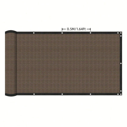 Heavy-Duty Plastic Outdoor Privacy Net Screen With Brown Edging- UV-Blocking & Windproof Semi- Fence Panel, 81-90% Shading Rate, Grommets & Zip Ties Included For Easy Installation- Ideal For Backyar