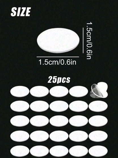 High-Adhesion Transparent Double-Sided Glue Dots, 25pcs/Sheet, Ideal For Figurines, Car Models, Posters, Acrylic Posters, Wedding Party Decor, DIY Crafts