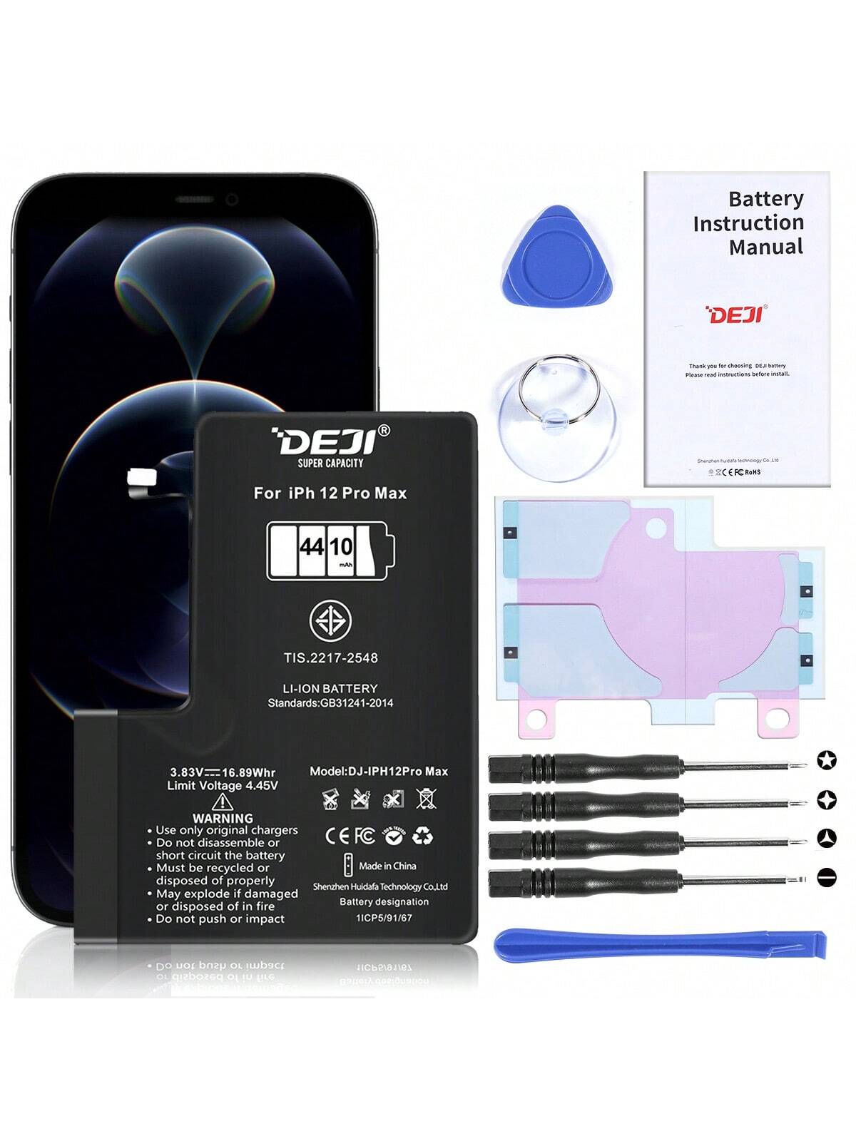 High Capacity OEM Replacement Internal Battery Compatible With IPhone 11/11 Pro/11 Pro Max/12 Pro/12 Pro Max/12 With Replacement Tool Kit
