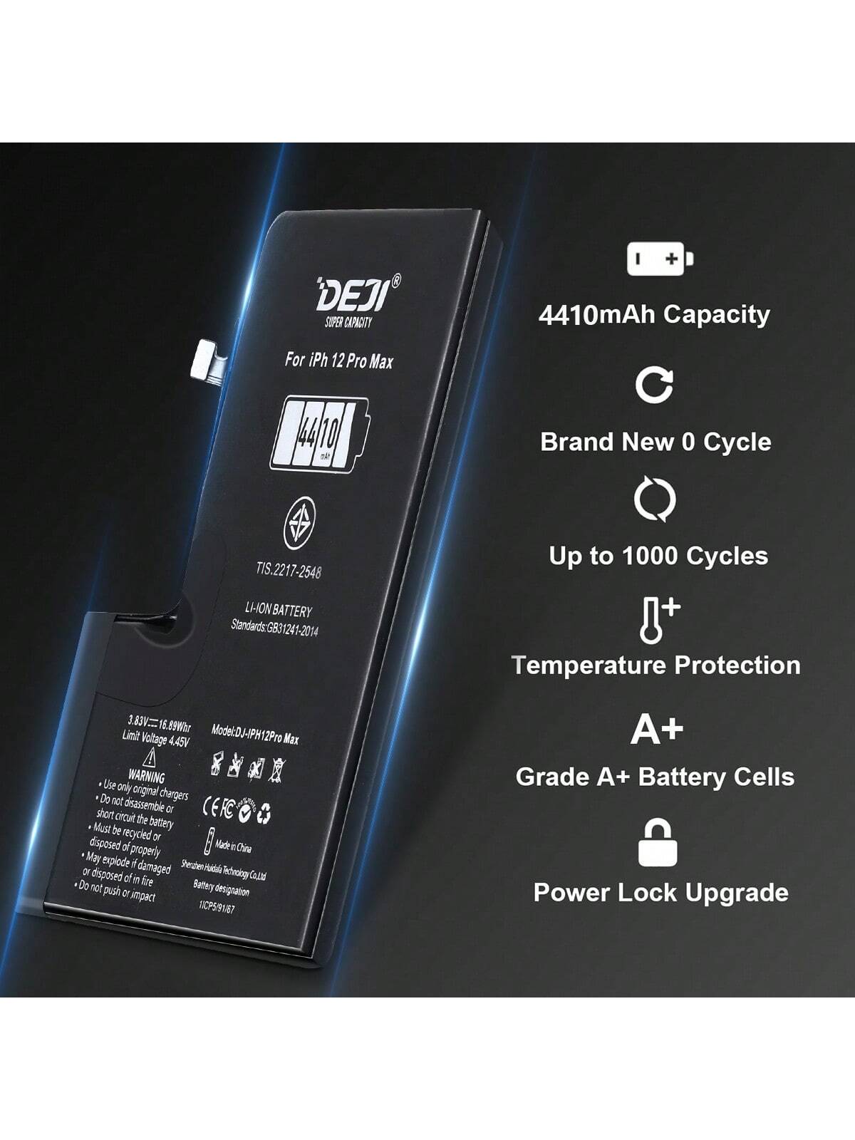 High Capacity OEM Replacement Internal Battery Compatible With IPhone 11/11 Pro/11 Pro Max/12 Pro/12 Pro Max/12 With Replacement Tool Kit