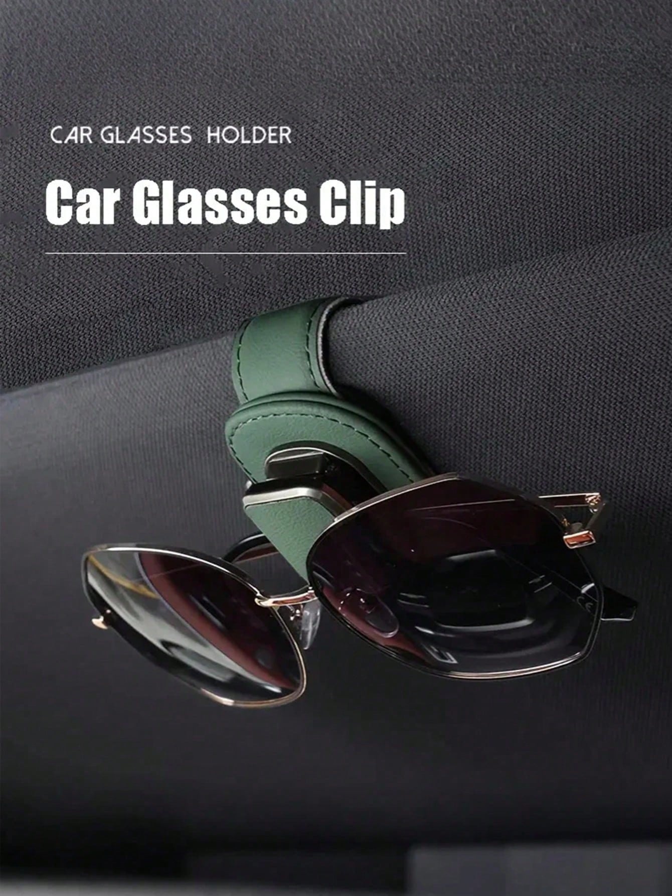 High-Quality PU Leather & Metal Car Sun Visor Glasses Holder- Universal Clip-On Design Fits 99% Of Vehicles, Strong Elastic Clip, Scratch-Resistant, Easy Installation, Holds Eyeglasses, Fashion Glass
