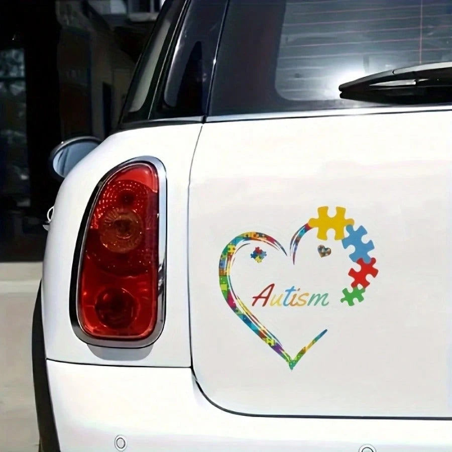 Highly Attractive And Unique Autism Awareness Car Sticker, Suitable For Cars, Motorcycles, Laptops, Refrigerators, Walls, Glass Surfaces, Etc.