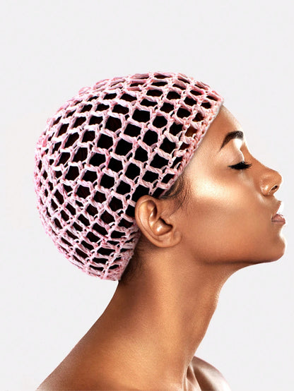 Hollow Out Crochet Hat Silk Bonnet Satin Bonnet Hair Sleep Cap Sleep Bonnet