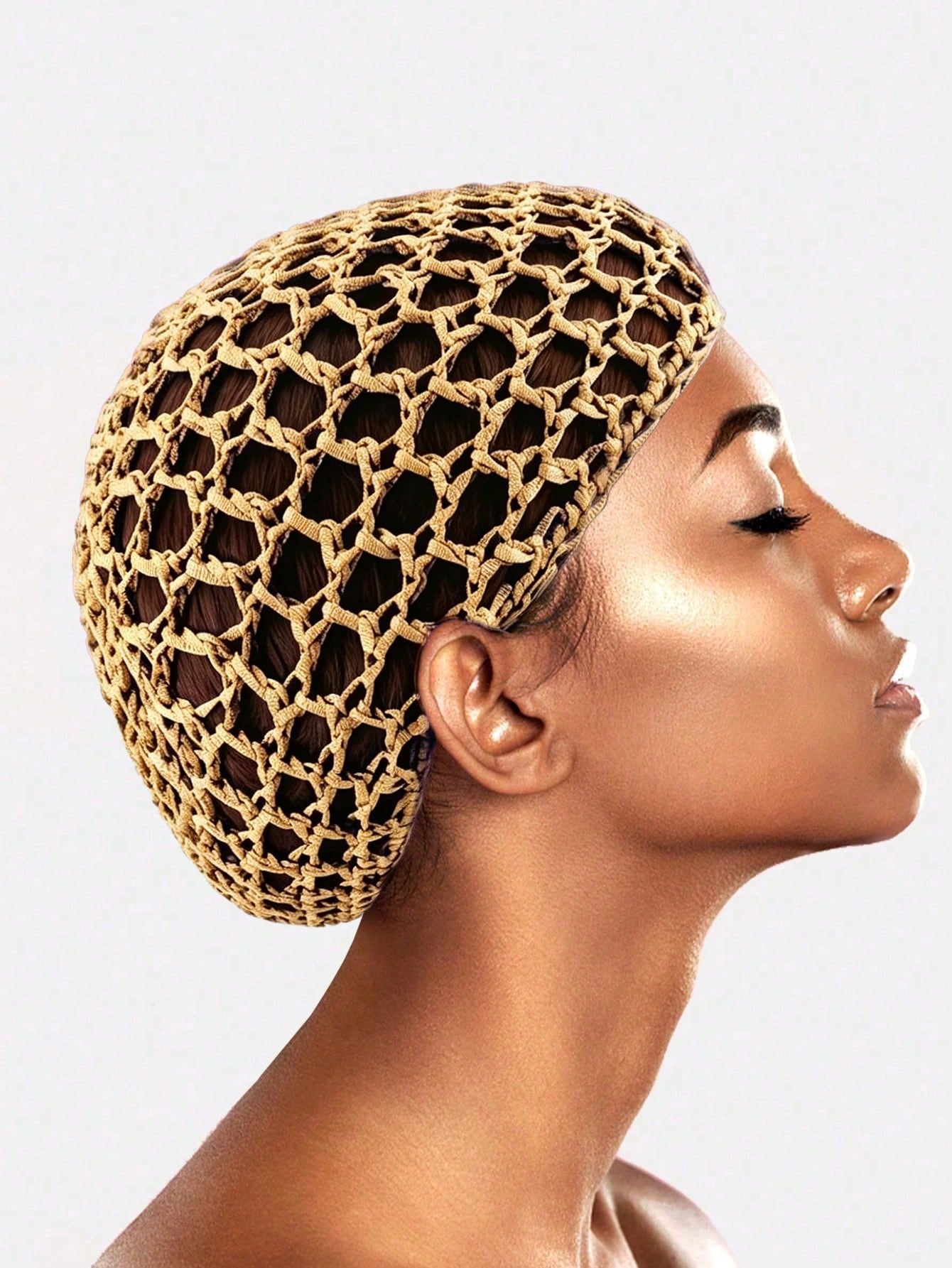 Hollow Out Crochet Hat Silk Bonnet Satin Bonnet Hair Sleep Cap Sleep Bonnet