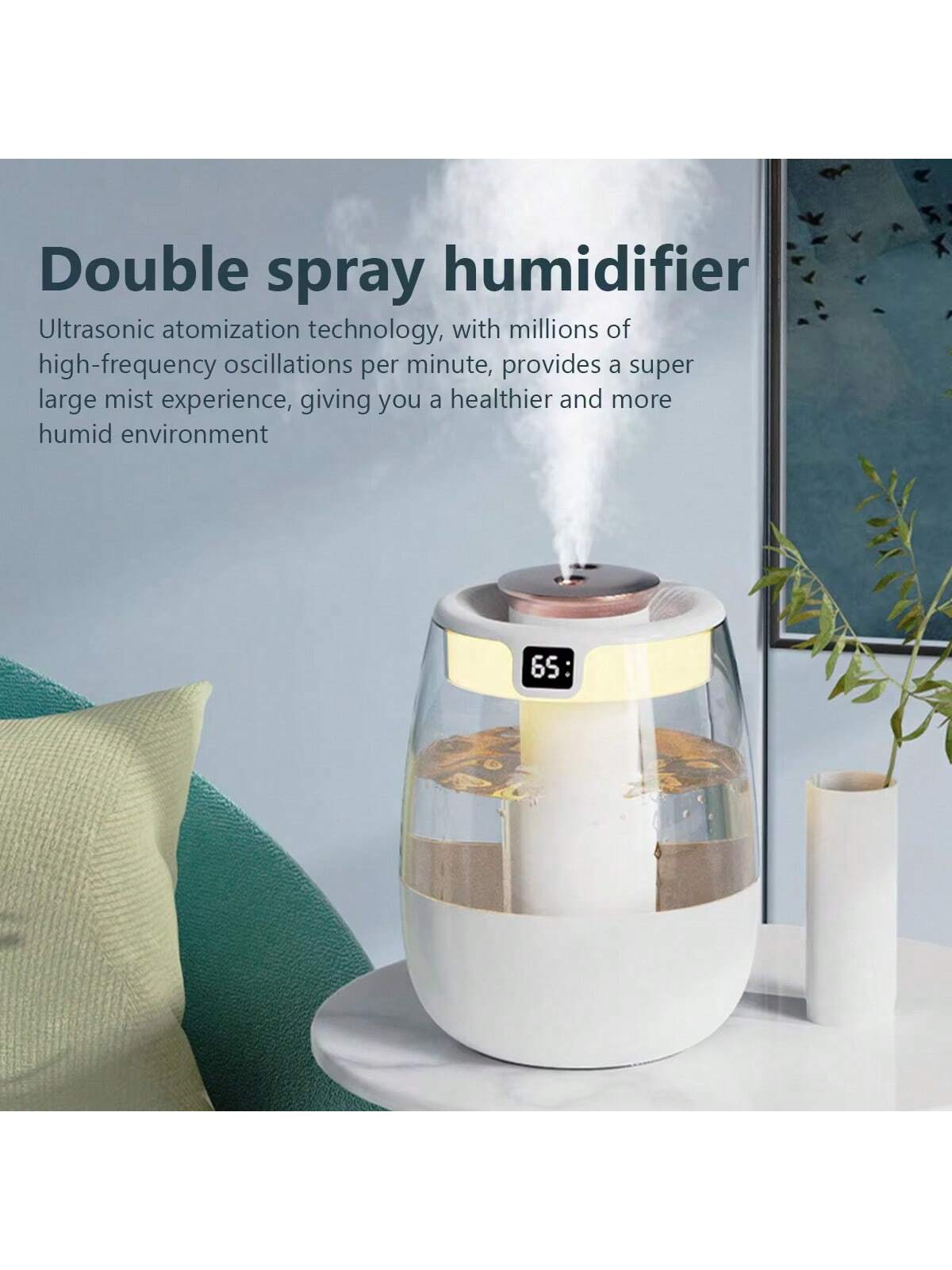 Home Air Purifier,Ultra-Quiet Large Capacity USB Humidifier- Ideal For Bedroom & Desk, Home Air Purifier