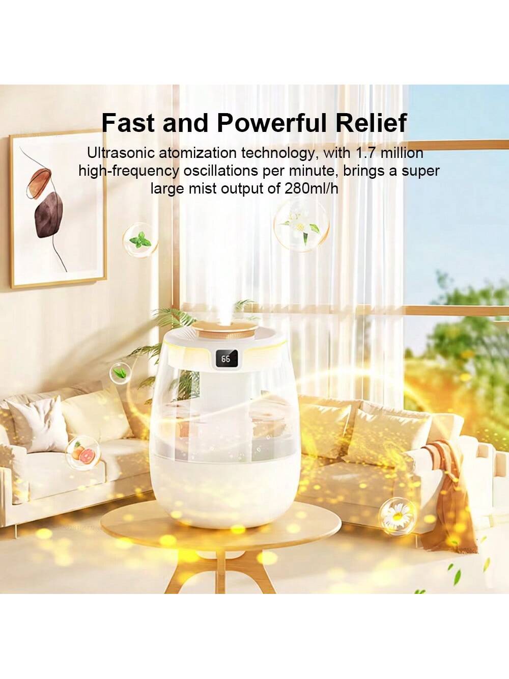 Home Air Purifier,Ultra-Quiet Large Capacity USB Humidifier- Ideal For Bedroom & Desk, Home Air Purifier