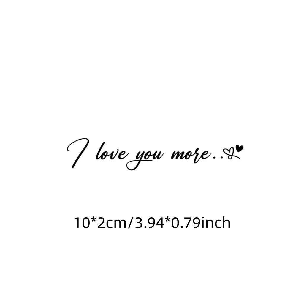 "I Love You More" Sticker, Cute Romantic Love Quote, UV DTF Vinyl Decal, Waterproof For Laptop, Luggage, Mirror, Car Window, Sweet Gift For Couples, Friends, Boyfriend, Girlfriend