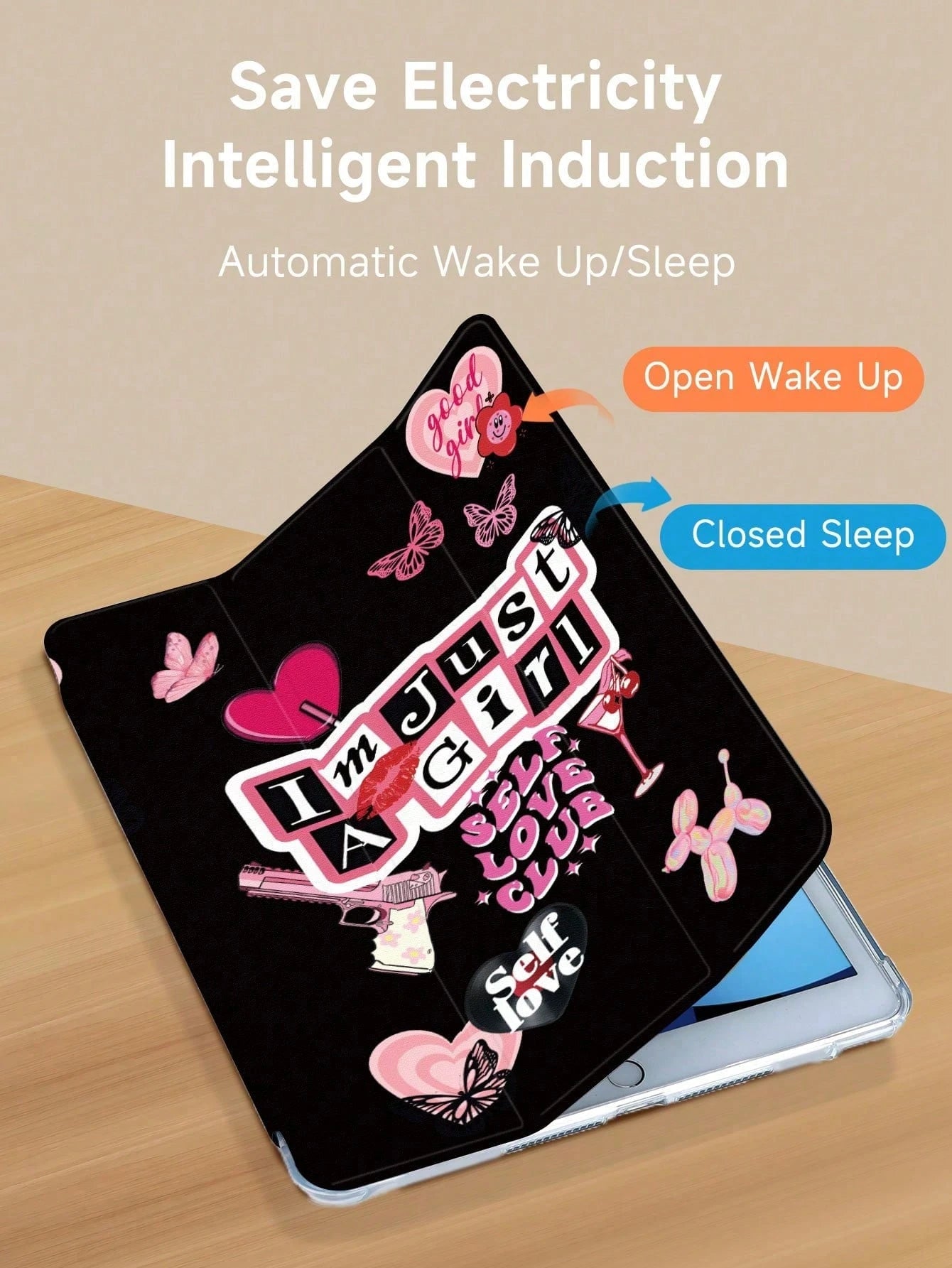 I'm Just A Girl DIY Collage Protective Case Compatible With IPad Air 4/5 10.9 Inch, IPad 7/8/9/10.2 Inch, IPad 10th Gen, Kindle Paperwhite 12th Gen 2024, Kindle (11th Generation) 2022 Release, Galaxy