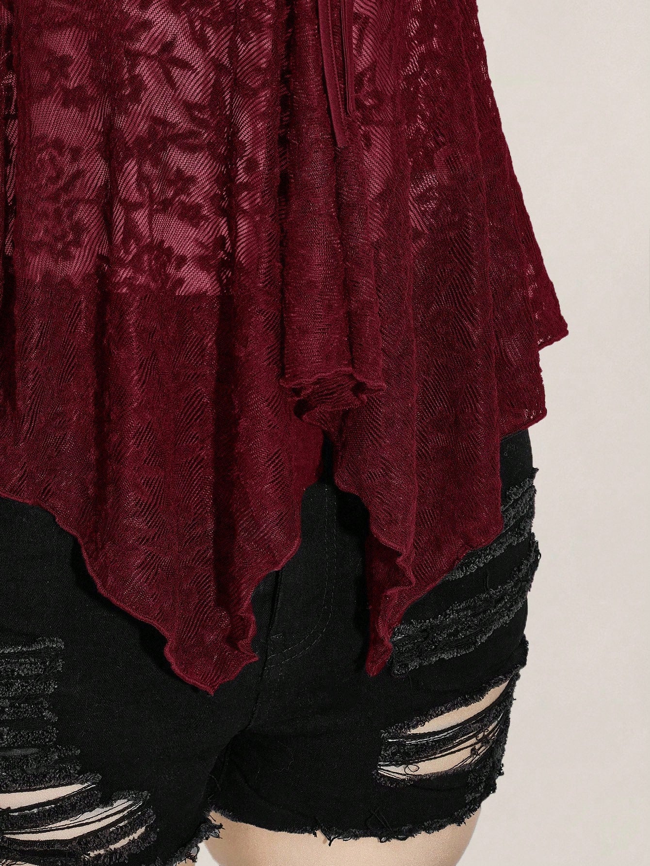 ICON Plus Size Women Knotted Lace Ruffle Asymmetrical Hem Casual Versatile Date Night Camisole Top