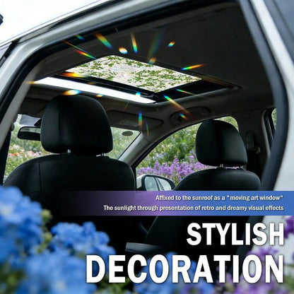 In Car Sunroof Stained Glass Window Film,Stylish Sunroof Sticker Static Cling Privacy Film Sun Protection,Stained Glass Sunroofs Films